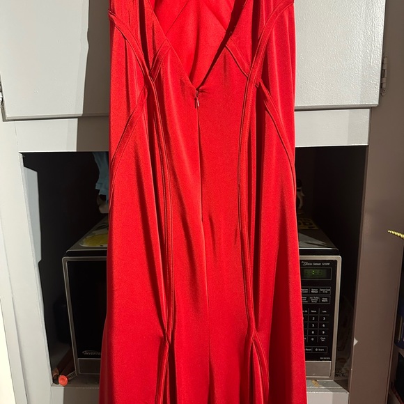 Red Halter Prom Dress - Picture 5 of 7